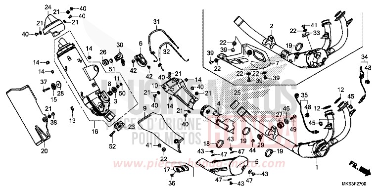 SILENCIEUX D'ECHAPPEMENT de Africa Twin DCT GRAND PRIX RED (R380B) 2020